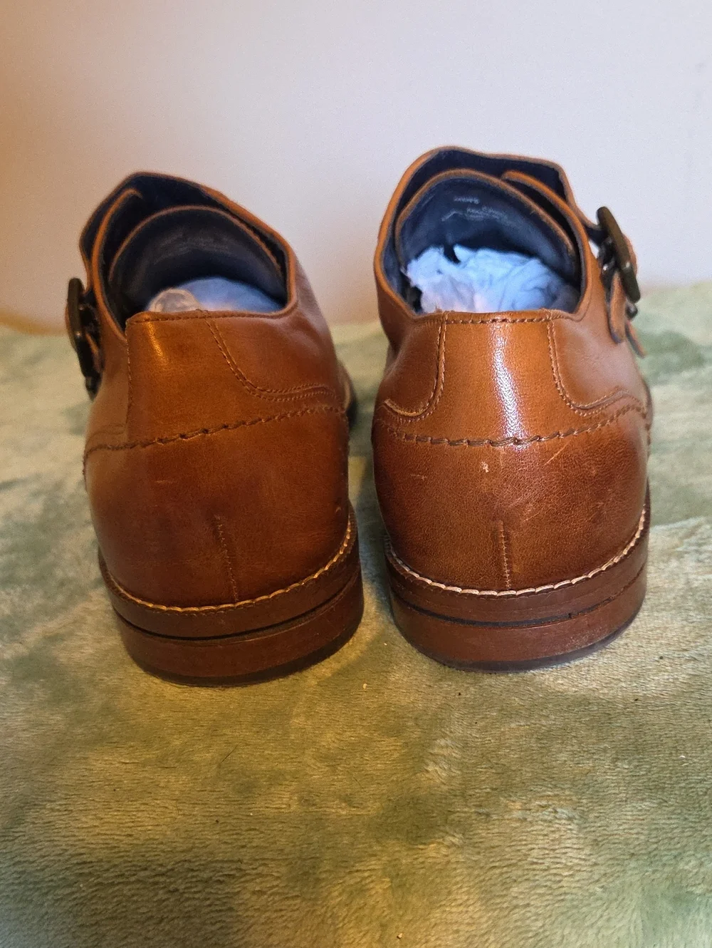 COLE HAAN Grand 2.0 Men’s Double Monk Strap Leather Shoes — Tan
